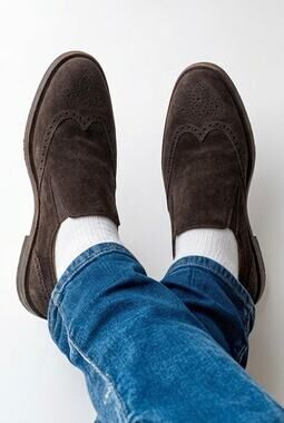 Brown Suede Dress Shoes Sz 9.5 Dark Academia Quiet Luxury Old Money Handmade